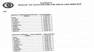 Kahvehane ve çay ocakları içecek tarifesi güncellendi