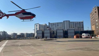 Kalp krizi geçiren hasta, ambulans helikopter ile hastaneye sevk edildi