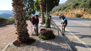 Kaşta peyzaj çalışmalarında 4 bin 625 bitki dikildi