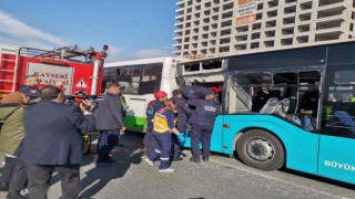 Kayseride 2 halk otobüsü çarpıştı: Çok sayıda yaralı var