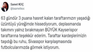 Kayserispor Basın Sözcüsü Batuhan Samet Koç:
