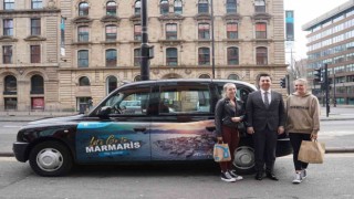 Marmaris Esnaf Odası Başkanı Ayyıldız, İngilterede taksiler ile ‘Haydi Marmarise çağrısı yaptı
