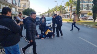 Motosiklet sürücüsü şerit ihlali sonucu hastanelik oldu