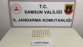 Samsunda jandarma 47 adet sikke ele geçirdi