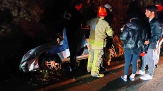 Sarıyerde araç şarampole devrildi: 3 yaralı