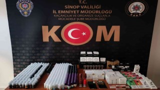 Sinopta bir iş yerinde gümrük kaçağı elektronik ürünler ele geçirildi