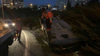 Takla atan araçtan burnu bile kanamadan çıktı