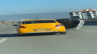 Taksiye sığmayan kazanın tehlikeli yolculuğu