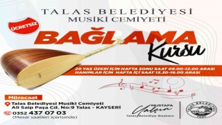 Talas Musiki Cemiyetinde bağlama kursu