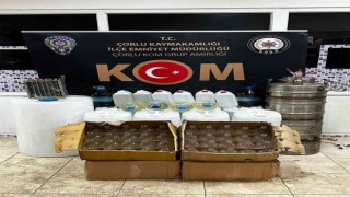 Tekirdağda 628 litre sahte içki ele geçirildi