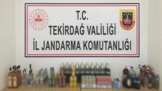 Tekirdağda jandarmadan kaçak içki operasyonu