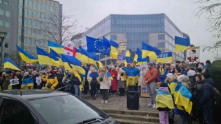 Ukraynalılardan Brükselde tank protestosu