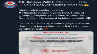 Valilik kuvvetli fırtına için uyardı