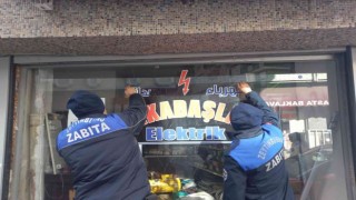 Zabıtadan Türkçe tabela uygulaması