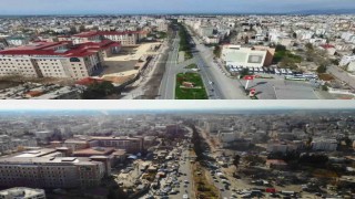 Adıyamanda depremin öncesi ve sonrası dron kamerasında