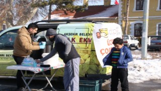 Akşehirde depremzedelere çorba ikramı