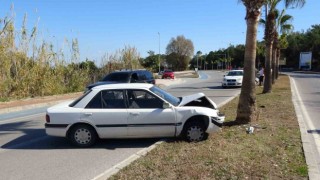 Alkolden ehliyeti iptal edilen sürücü otomobille palmiyeye çarptı