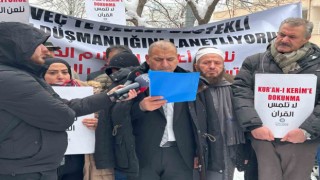 Arap Topluluğu Birliğinden İsveç Büyükelçiliği önünde protesto