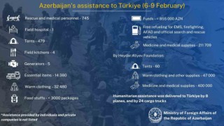 Azerbaycan, Türkiyeye bugüne kadar 8 uçak ve 24 tır yardım gönderdi
