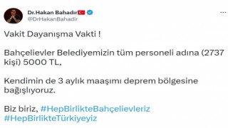 Bahçelievler Belediyesinden deprem bölgesi için 14 milyon TL bağış