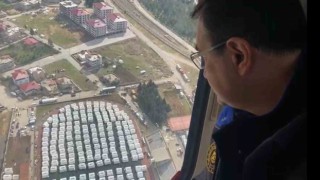 Bakan Dönmez İslahiyede deprem bölgesini havadan inceledi