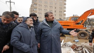 Bakan Nebati, depremin vurduğu Şanlıurfada incelemelerde bulundu