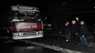 Başakşehirde toplanan yardım tırları yola çıktı