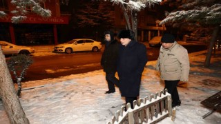 Başkan Altınoktan sabaha kadar kar denetimi