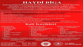 Bigadan deprem bölgesine yönelik yardım kampanyası