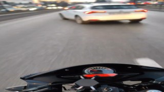 Bursada kaza anı motosiklet sürücüsünün kask kamerasında