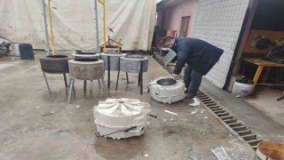 Çaycumada eski çamaşır makinesinden soba ürettiler