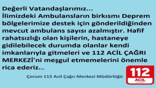 Çorumdan bölgeye sağlık ekipleri sevk edildi