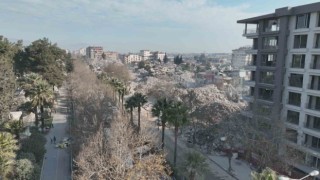 Depremin 11inci gününde Hatayda son durum havadan görüntülendi
