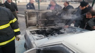 Erzincanda otomobil yangını