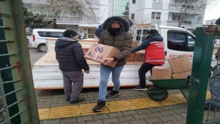 Fabrika gibi liseden deprem bölgesine hijyen malzemesi
