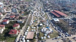 Gaziantepte çadır kent havadan görüntülendi