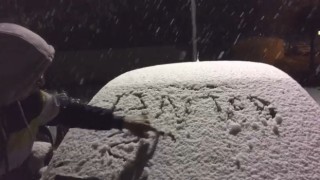 Gaziantepte kar ve yağmur sevinci