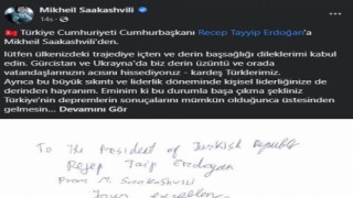 Gürcistan'ın tutuklu lideri Saakaşvili'den Cumhurbaşkanı Erdoğan'a taziye mesajı