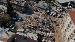 Hatay Samandağda enkaz yığınları havadan görüntülendi