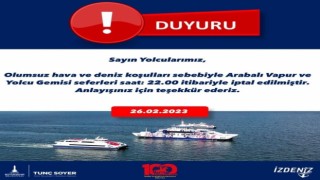 İzmirde deniz ulaşımına fırtına engeli