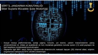 Jandarma 13 sosyal medya paylaşımına müdahalede bulundu