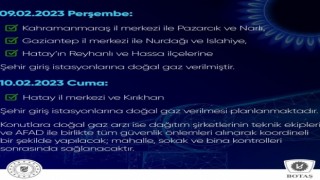 Kahramanmaraş, Gaziantep ve Hataya doğalgaz verilmeye başladı