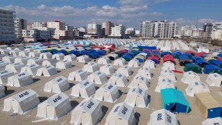 Kahtada 2 farklı bölgede çadır kent kuruldu