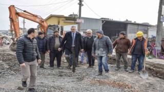 Karacabeyde yağmur suyu çalışmaları sürüyor