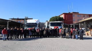 Karpuzluda deprem bölgeleri için toplanan yardımlar yola çıktı