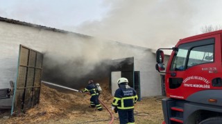 Kastamonuda hayvan çiftliğinde çıkan yangın büyümeden söndürüldü