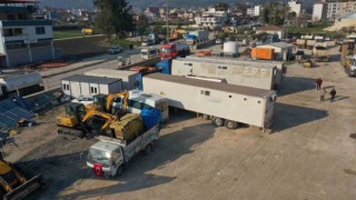 Konya Büyükşehir deprem bölgesinde araç şantiyesi kurdu