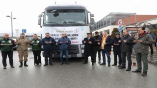 Kütahyadan 21 yardım tırı dualarla afet bölgesine uğurlandı