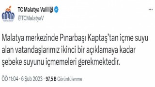 Malatyada içme suyu uyarısı