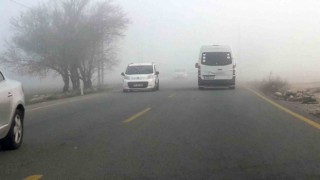 Menteşede sisli hava sürücüleri olumsuz etkiledi